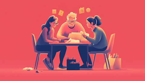 ghanee.step_parents_and_teen_looking_at_finances_color_backgrou_0a08270a-3741-4ad1-9820-5fc70e6976b0.png